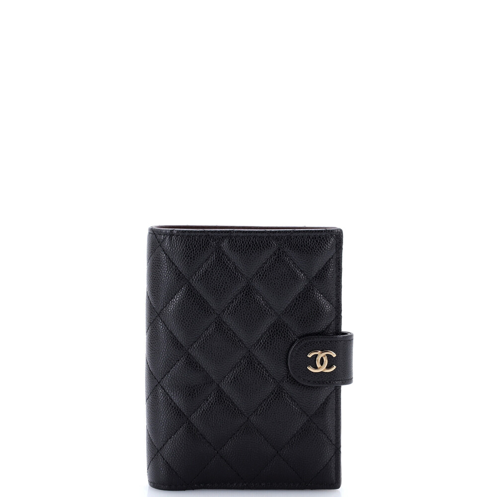Chanel CC Passport Holder Quilted Caviar